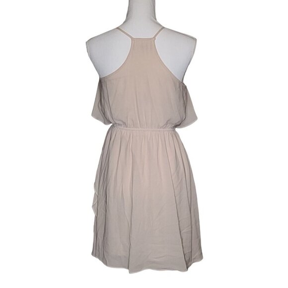 Beautiful Flirty Beige Summer Dress Women's Knee Length Fun - Picture 2 of 10